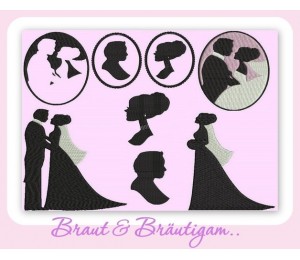 Stickserie - Hochzeit Silhouette